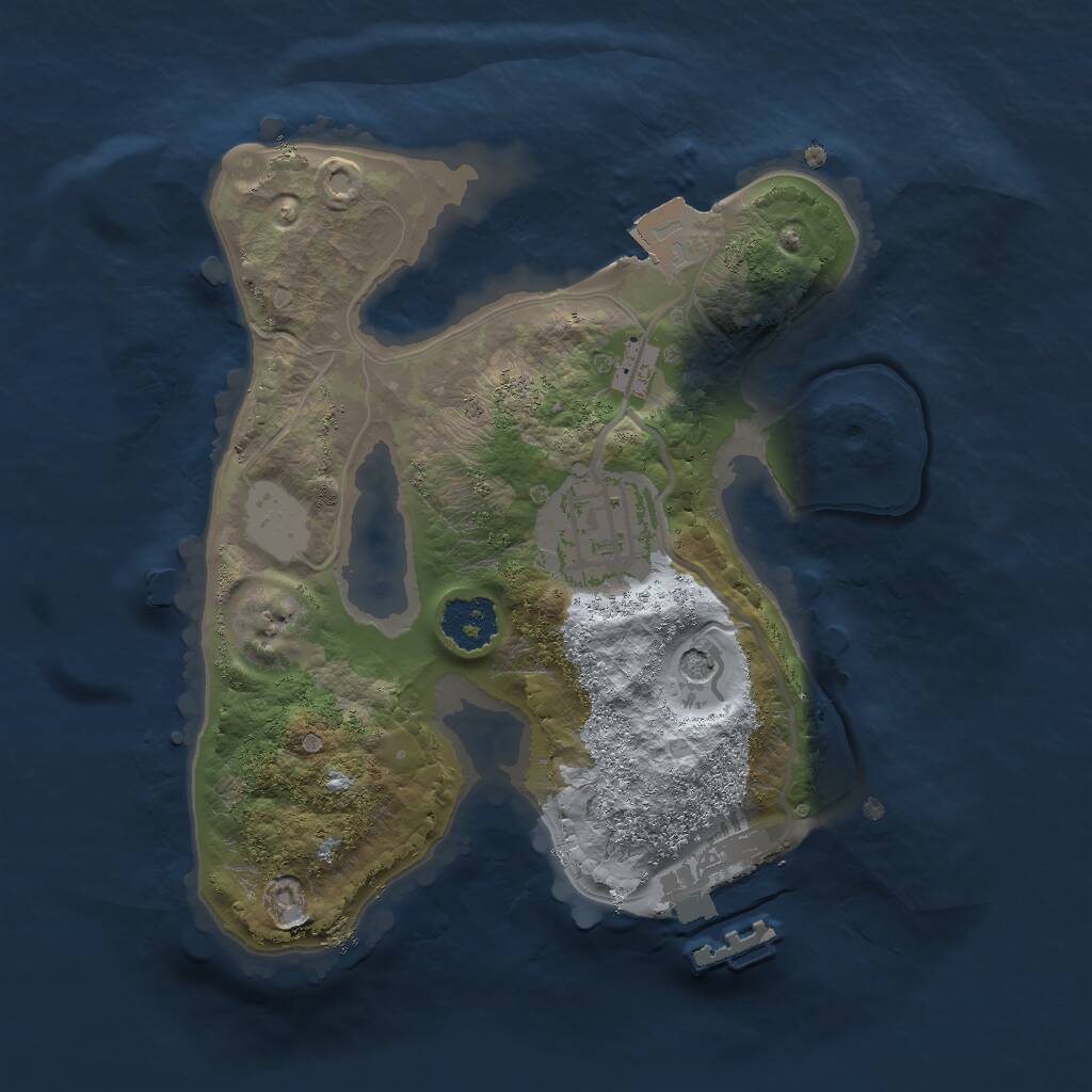 Rust Map: Procedural Map, Size: 2000, Seed: 1784, 4 Monuments