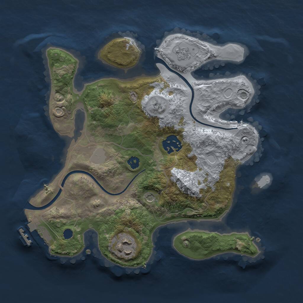 Rust Map: Procedural Map, Size: 2500, Seed: 658987, 6 Monuments
