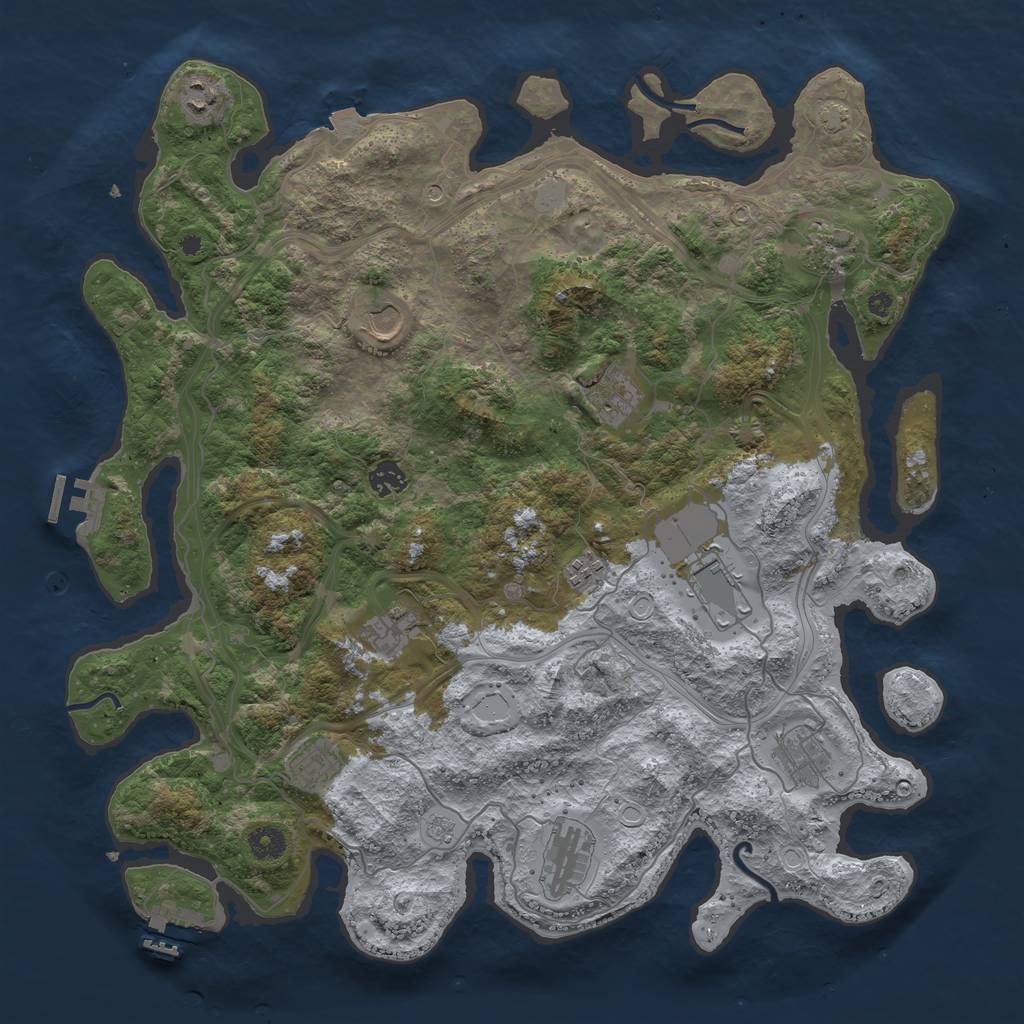 Rust Map: Procedural Map, Size: 4250, Seed: 66697511, 19 Monuments