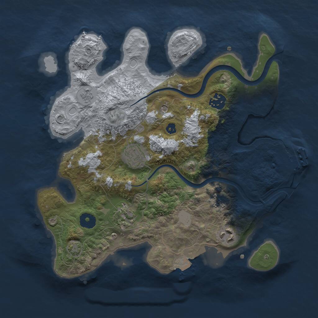 Rust Map: Procedural Map, Size: 3000, Seed: 14177, 10 Monuments