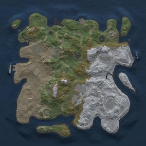 Thumbnail Rust Map: Procedural Map, Size: 3500, Seed: 1863764346, 16 Monuments