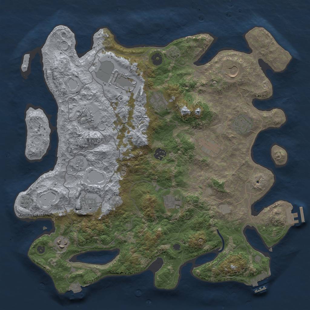 Rust Map: Procedural Map, Size: 4000, Seed: 742592566, 19 Monuments