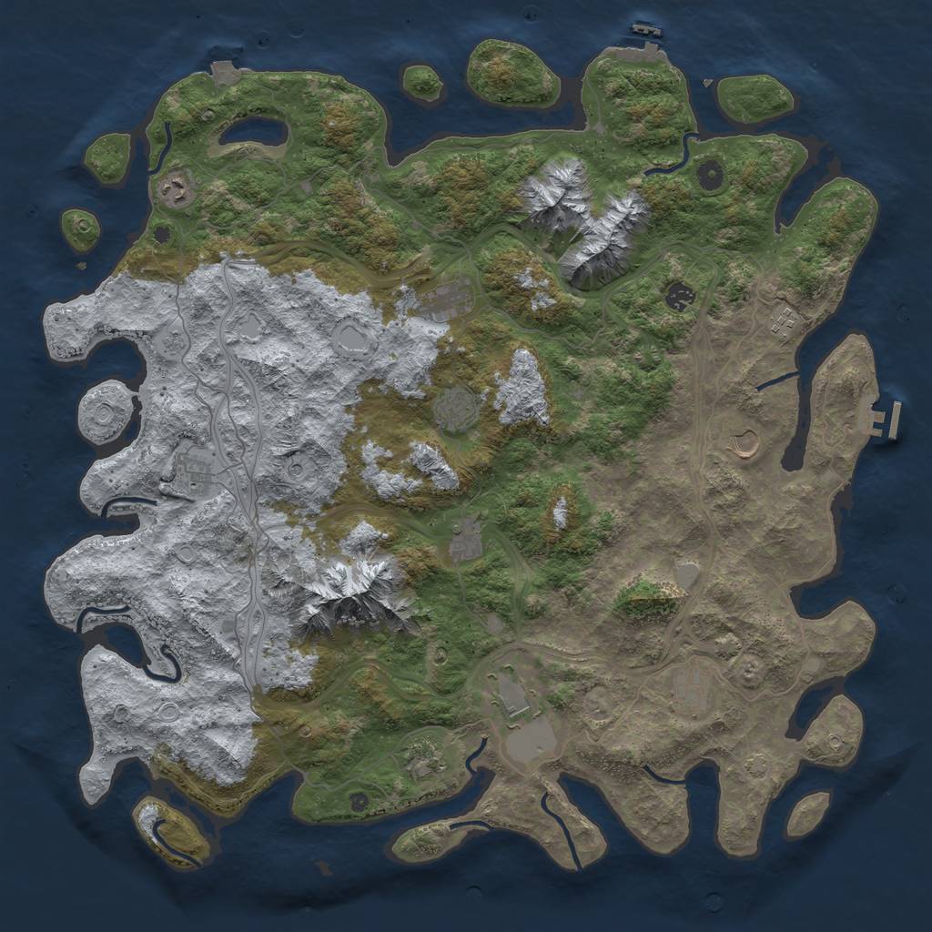 Rust Map: Procedural Map, Size: 5000, Seed: 609339415, 19 Monuments