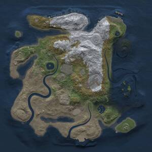 Thumbnail Rust Map: Procedural Map, Size: 3000, Seed: 782907104, 10 Monuments