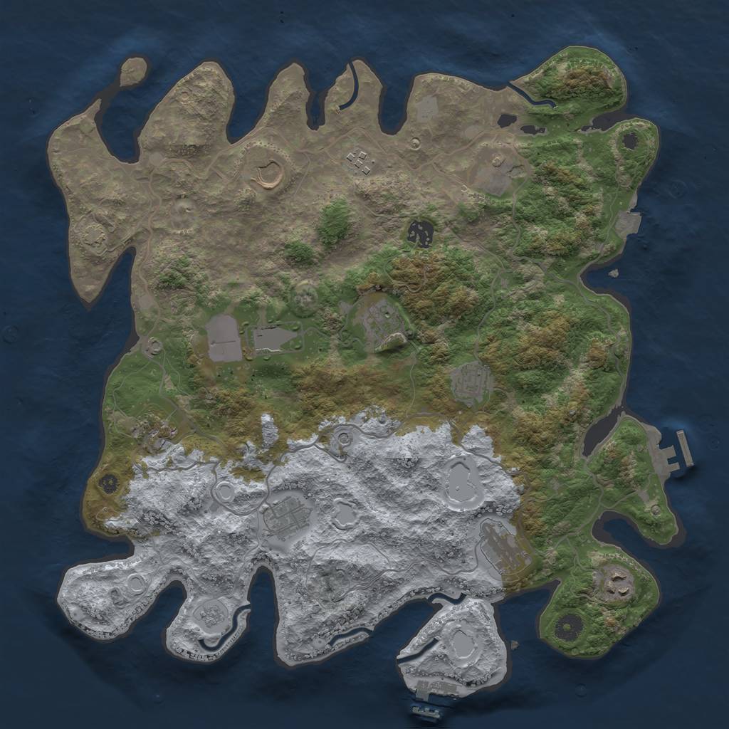 Rust Map: Procedural Map, Size: 4000, Seed: 7809540, 19 Monuments