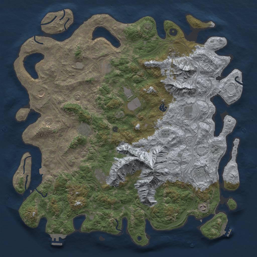 Rust Map: Procedural Map, Size: 5001, Seed: 13824, 19 Monuments