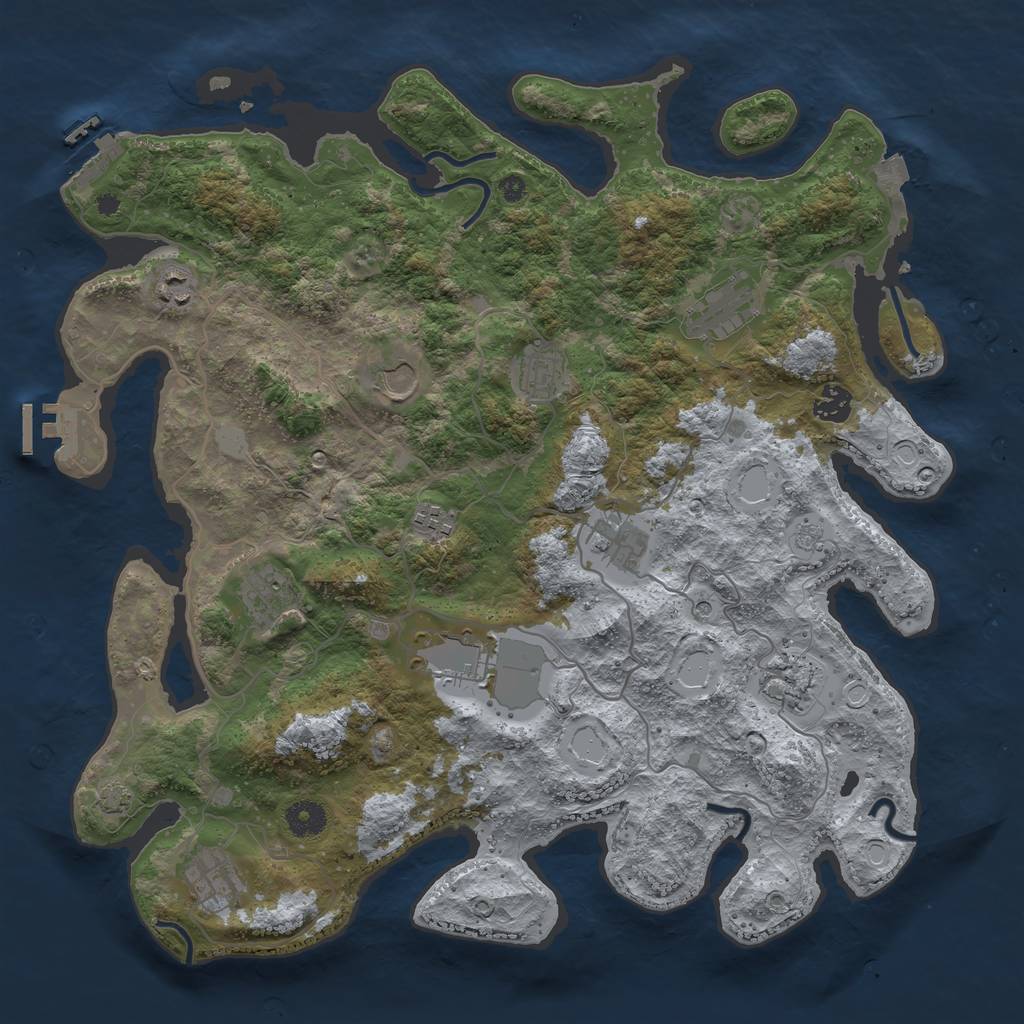 Rust Map: Procedural Map, Size: 4000, Seed: 1180035899, 19 Monuments