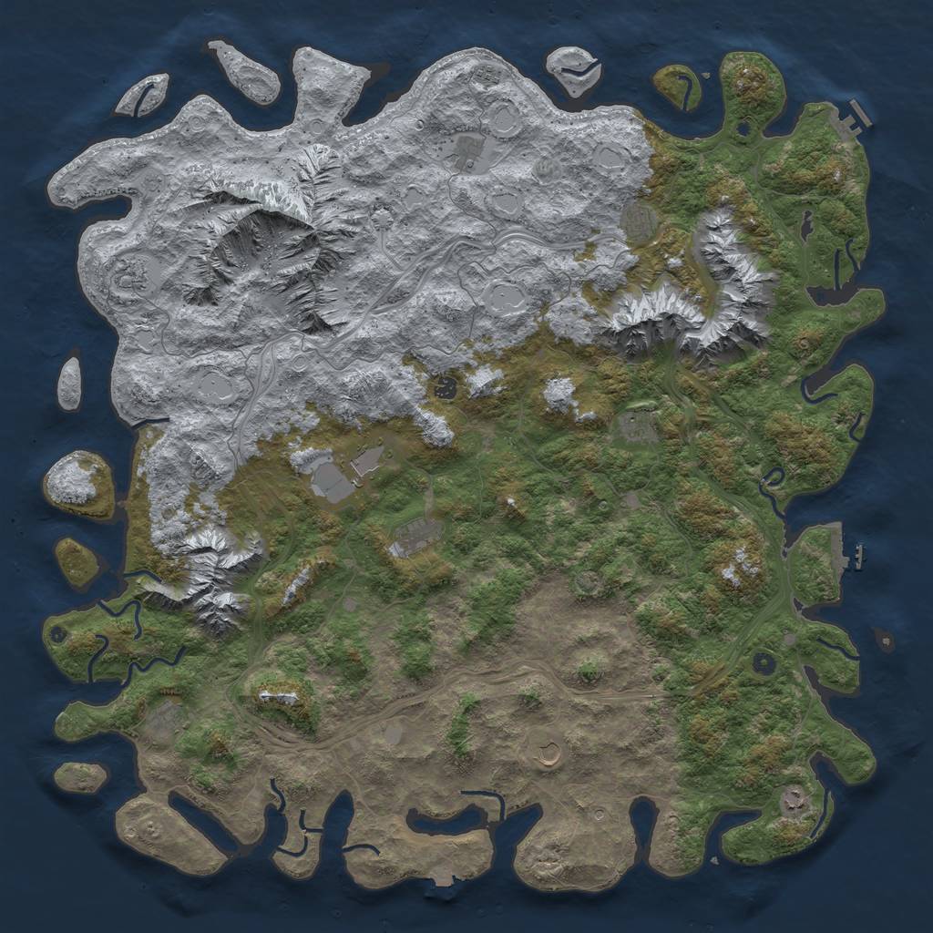Rust Map: Procedural Map, Size: 6000, Seed: 511788325, 19 Monuments