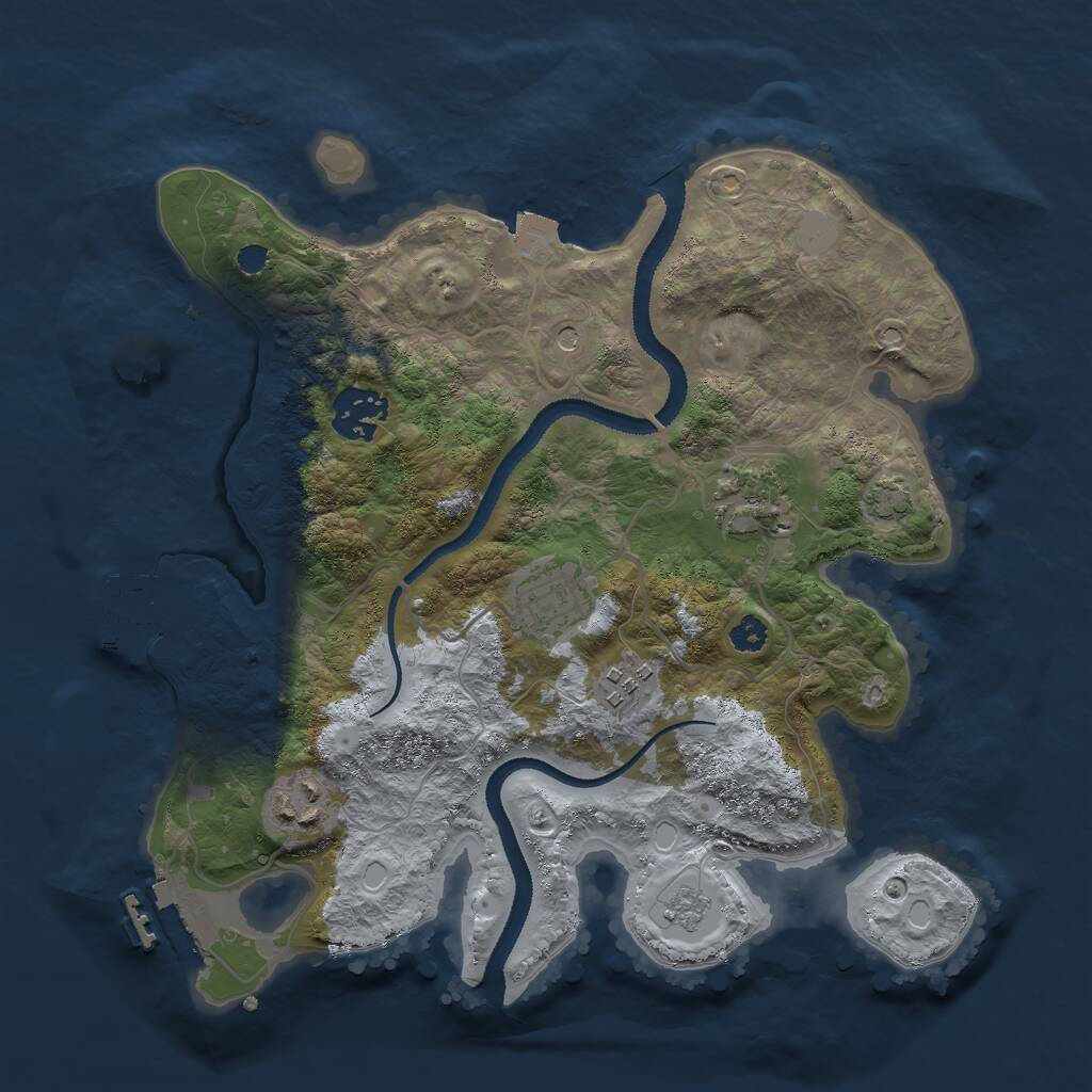 Rust Map: Procedural Map, Size: 3000, Seed: 3896174, 11 Monuments