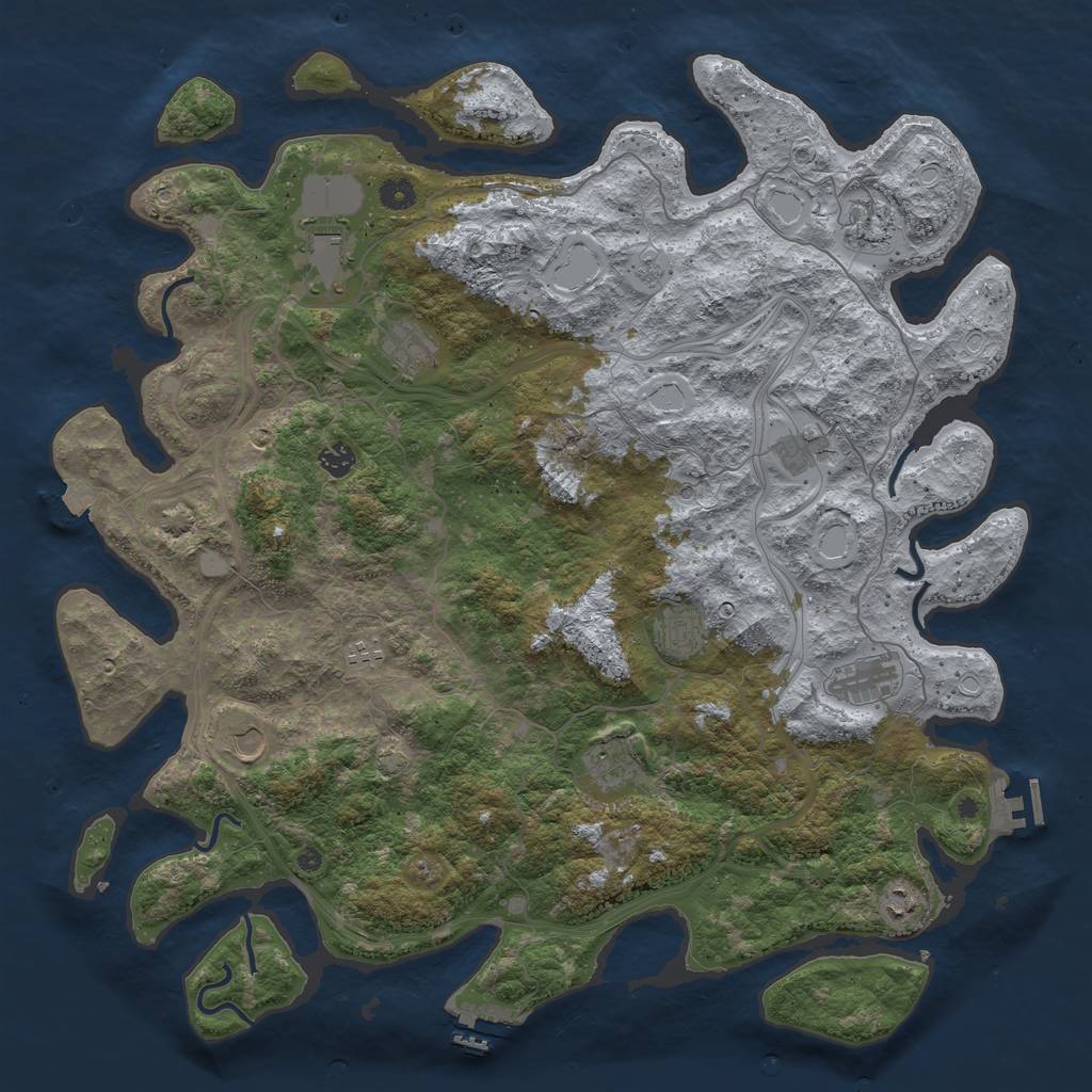 Rust Map: Procedural Map, Size: 4700, Seed: 56678510, 19 Monuments