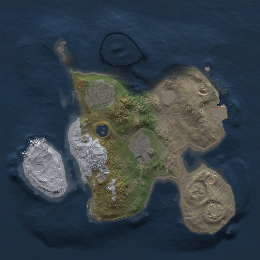 Rust Map: Procedural Map, Size: 2100, Seed: 3648897, 4 Monuments