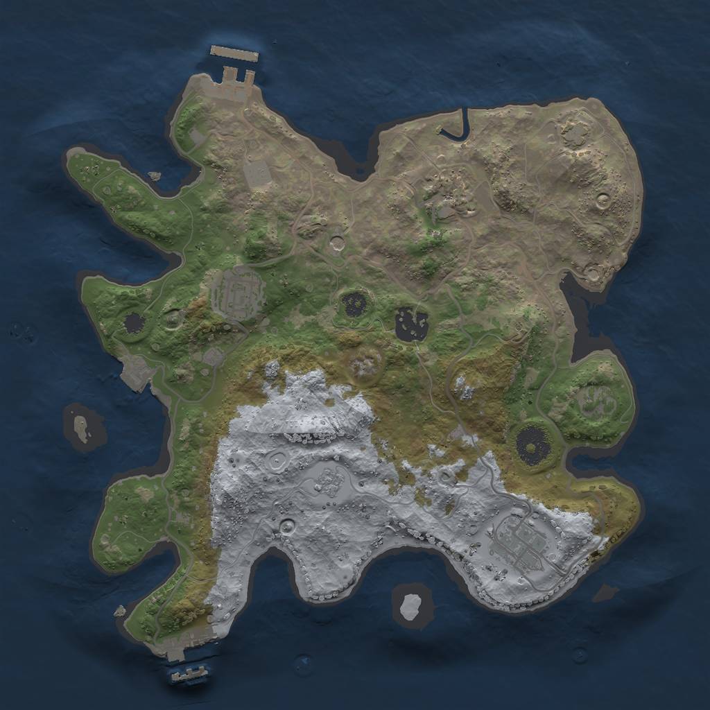 Rust Map: Procedural Map, Size: 3000, Seed: 611374804, 12 Monuments