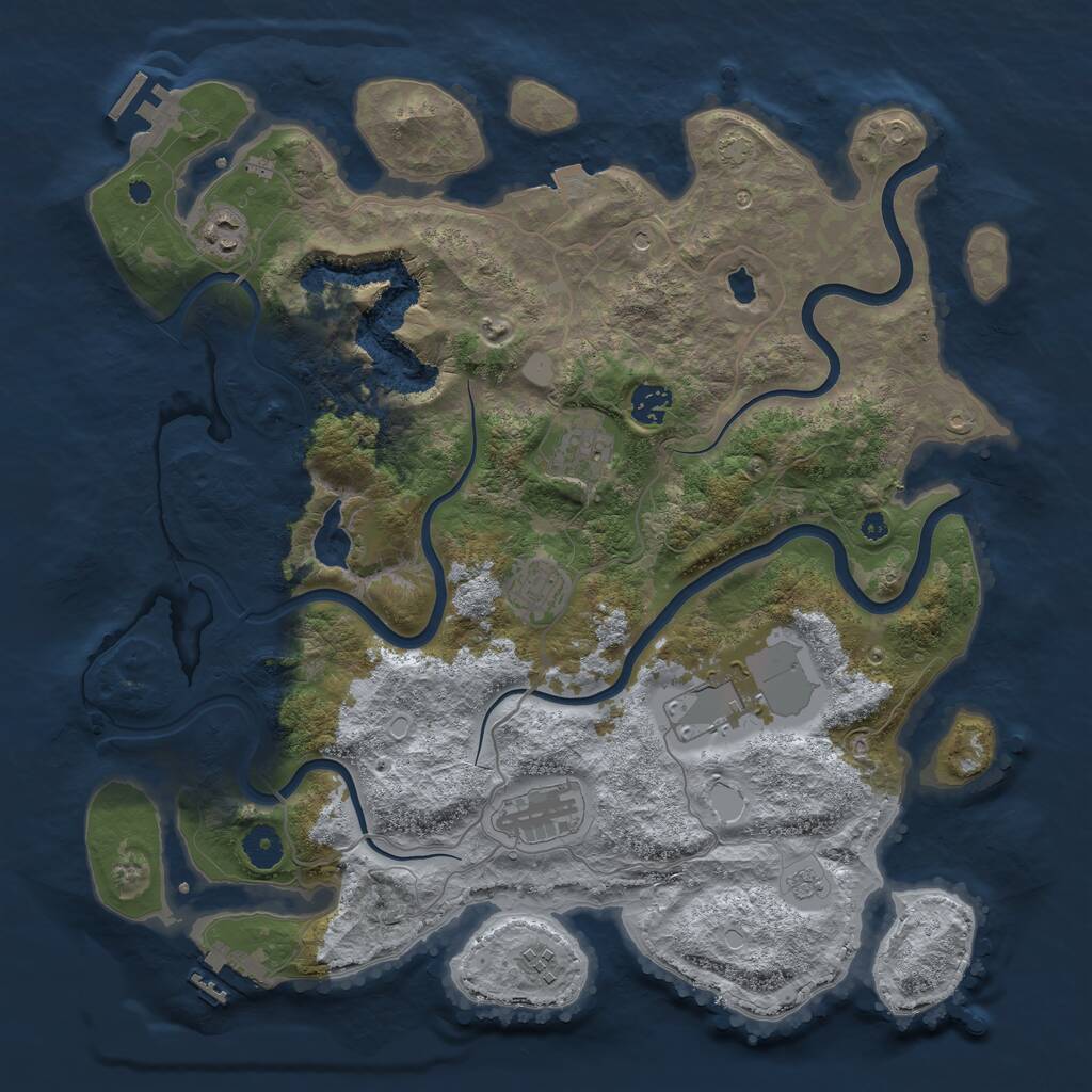 Rust Map: Procedural Map, Size: 4000, Seed: 4457784, 13 Monuments