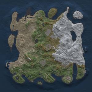 Thumbnail Rust Map: Procedural Map, Size: 3700, Seed: 911595539, 17 Monuments