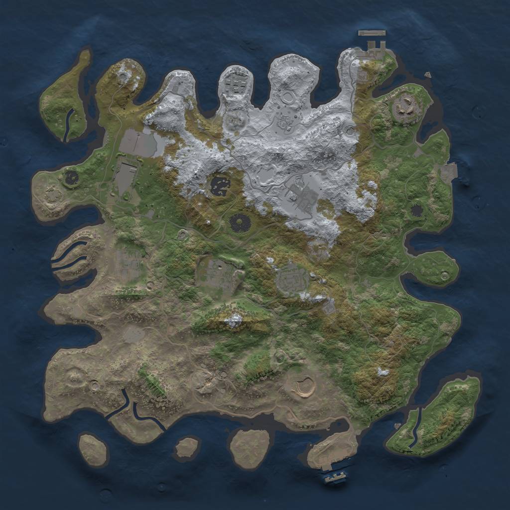 Rust Map: Procedural Map, Size: 3750, Seed: 1978456122, 17 Monuments