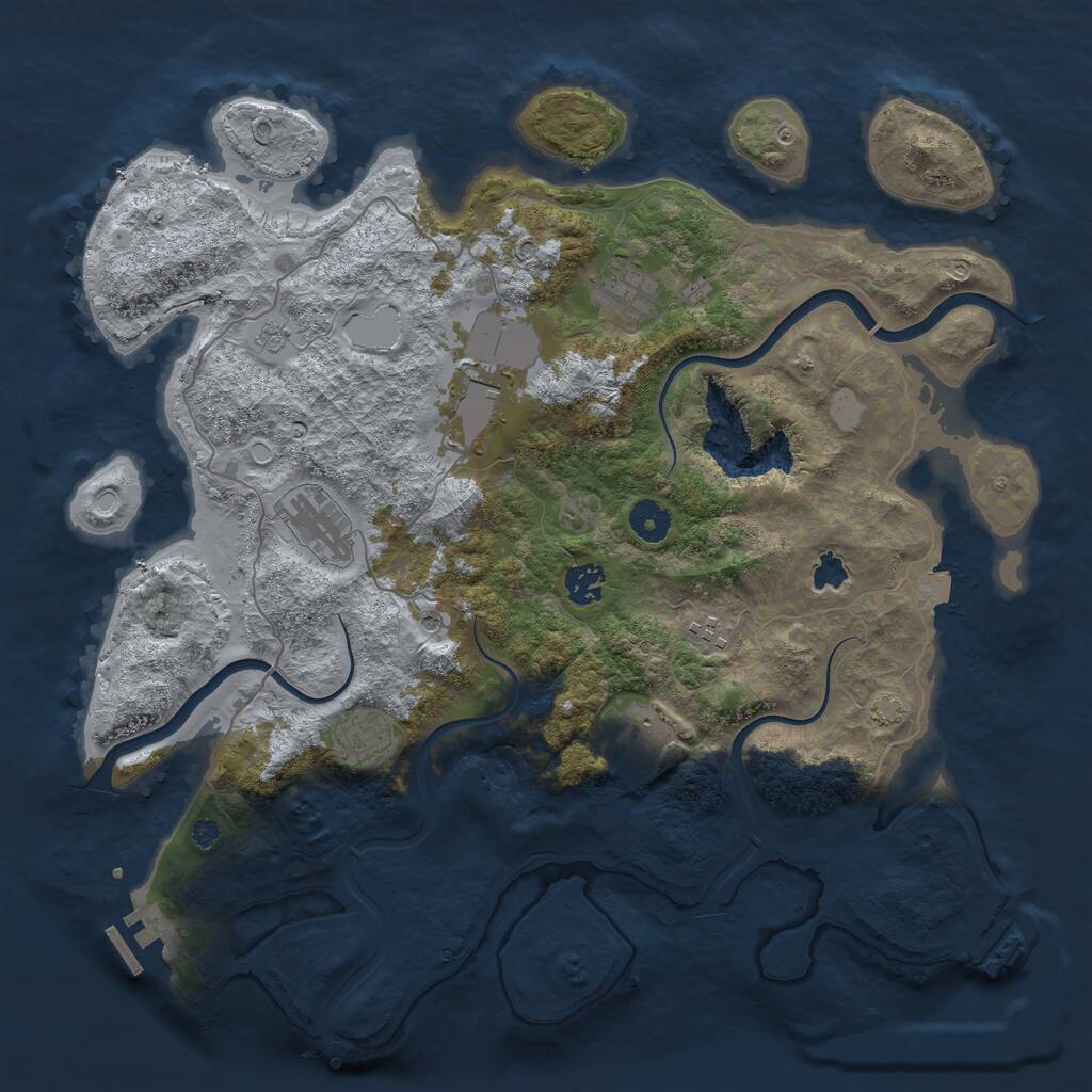 Rust Map: Procedural Map, Size: 4000, Seed: 75342858, 13 Monuments