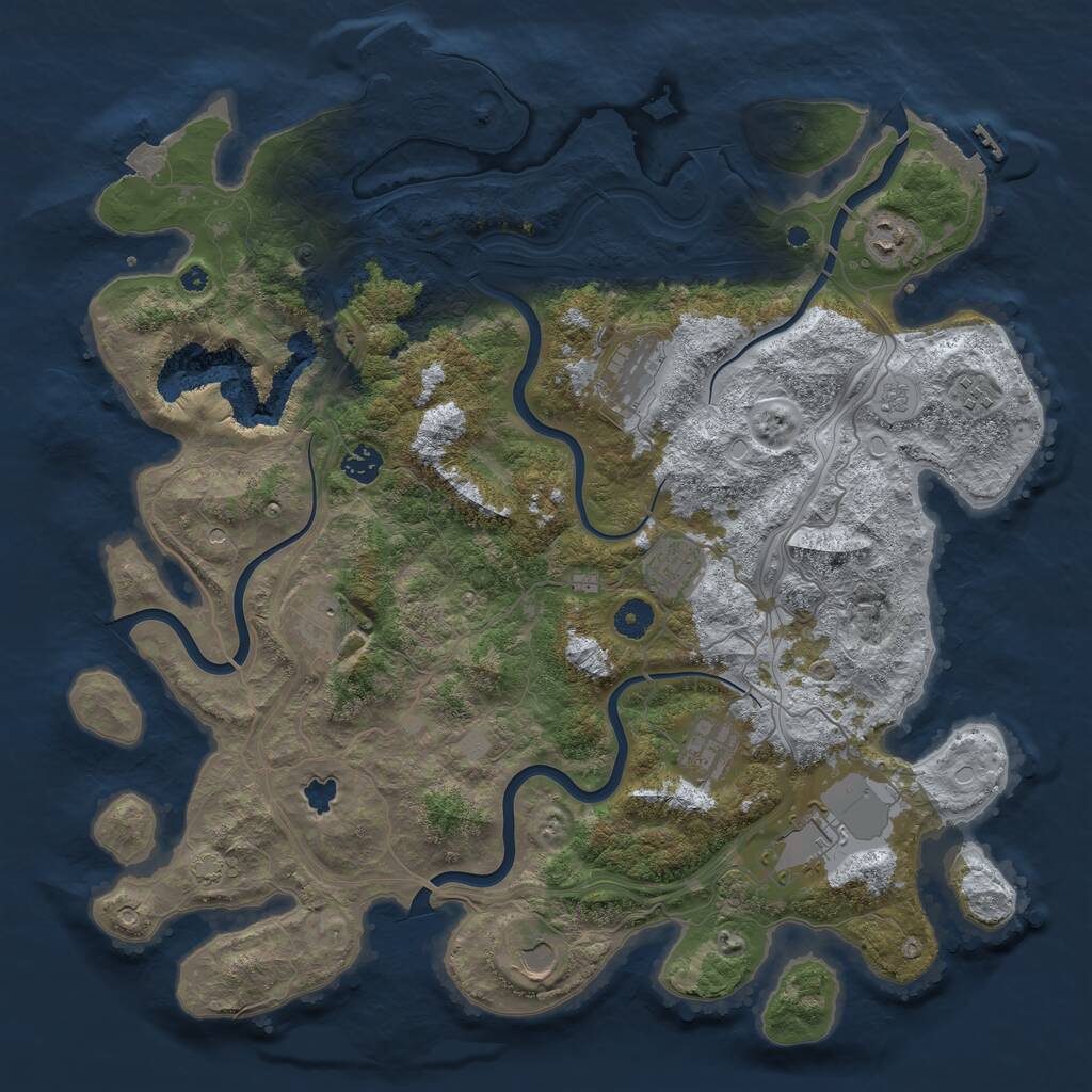 Rust Map: Procedural Map, Size: 4250, Seed: 1111119111, 15 Monuments