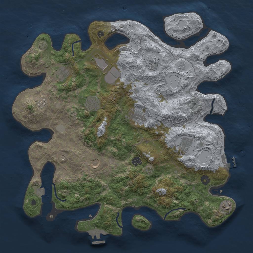 Rust Map: Procedural Map, Size: 4000, Seed: 1651896245, 18 Monuments