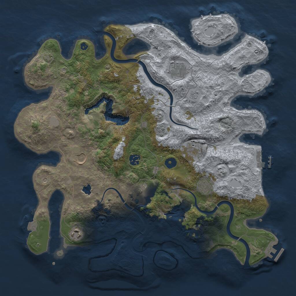 Rust Map: Procedural Map, Size: 4000, Seed: 1651896245, 14 Monuments