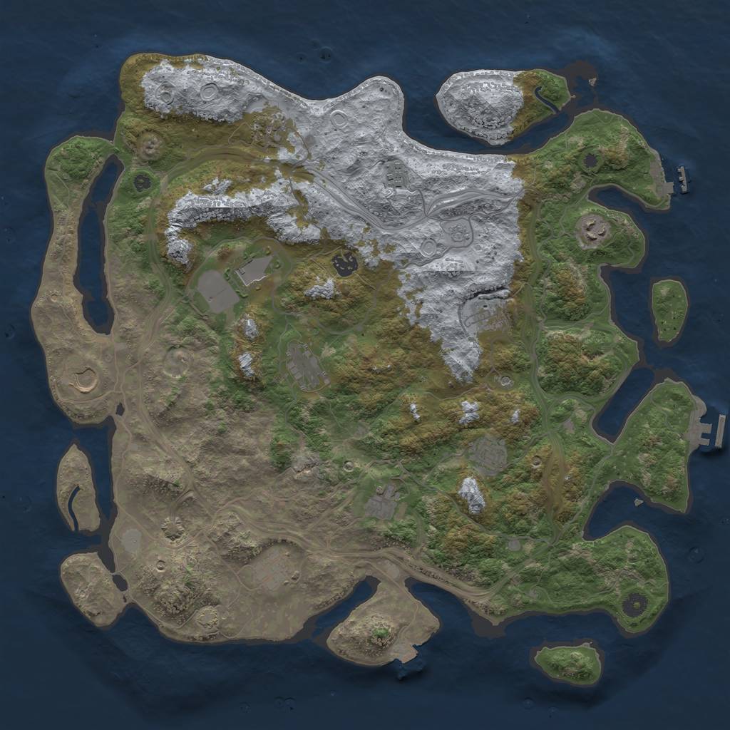 Rust Map: Procedural Map, Size: 4500, Seed: 81529191, 19 Monuments