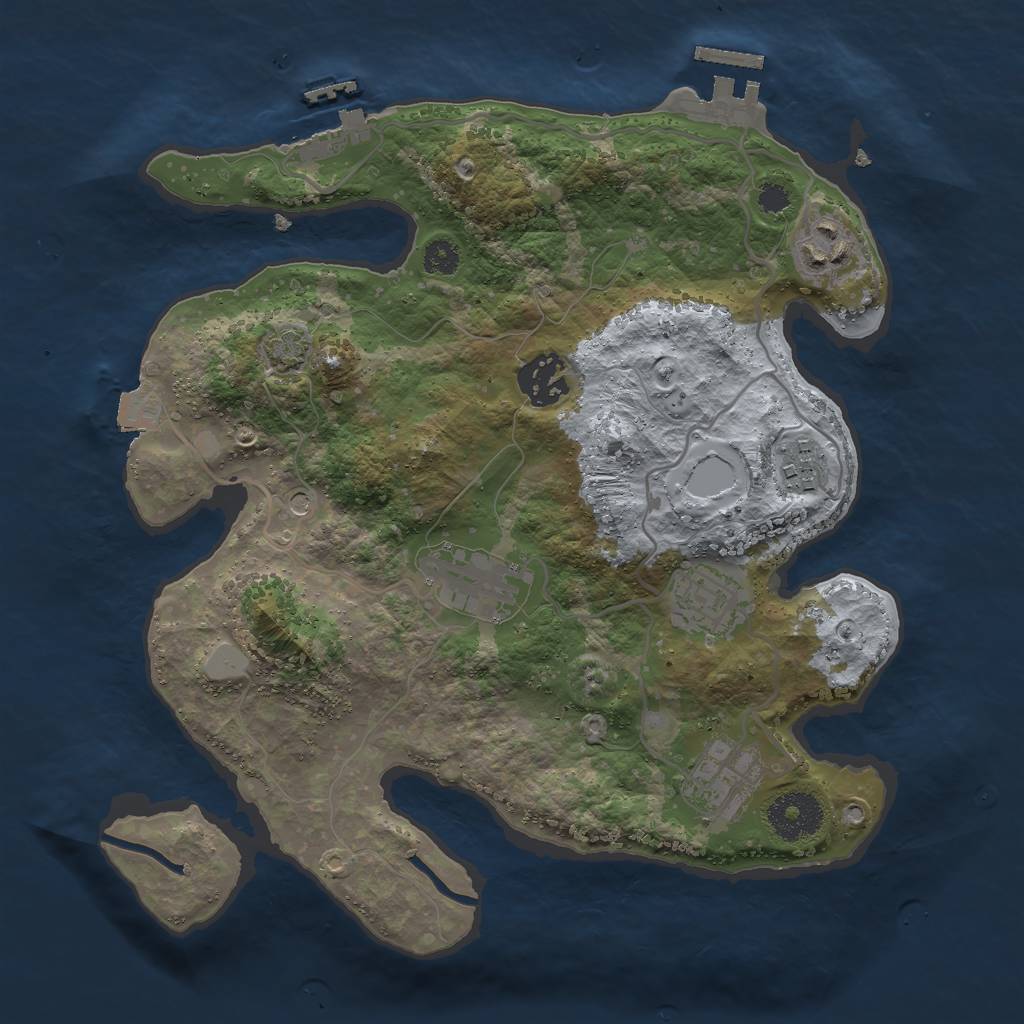 Rust Map: Procedural Map, Size: 3000, Seed: 186026539, 13 Monuments