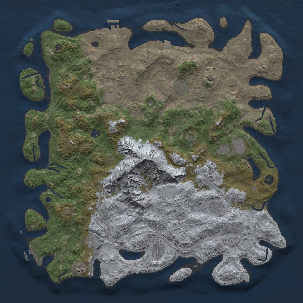 Rust Map: Procedural Map, Size: 5000, Seed: 412469624, 19 Monuments