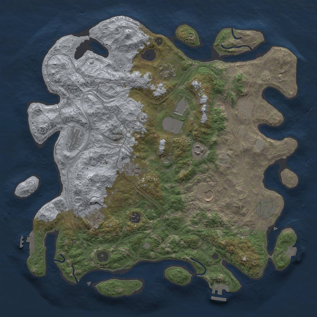 Rust Map: Procedural Map, Size: 4250, Seed: 521926010, 19 Monuments