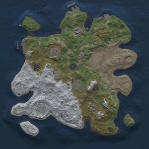 Thumbnail Rust Map: Procedural Map, Size: 3300, Seed: 1036201607, 16 Monuments