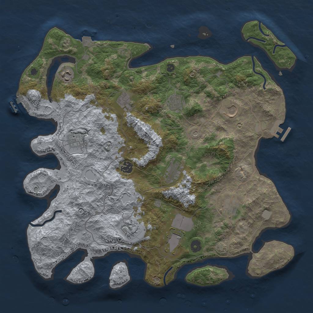 Rust Map: Procedural Map, Size: 4000, Seed: 8659208, 18 Monuments