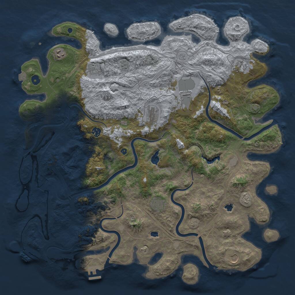 Rust Map: Procedural Map, Size: 4800, Seed: 39828, 15 Monuments