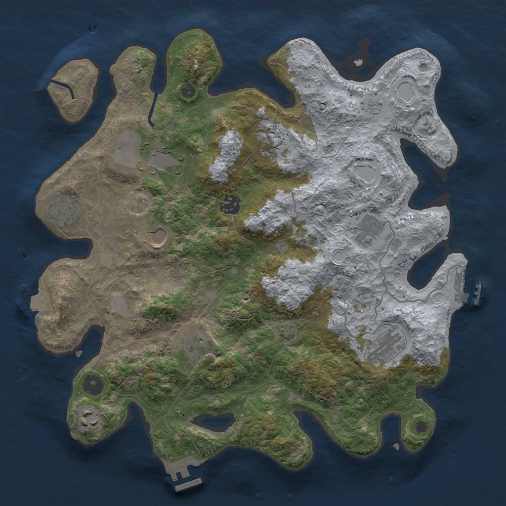 Rust Map: Procedural Map, Size: 3750, Seed: 90690281, 17 Monuments