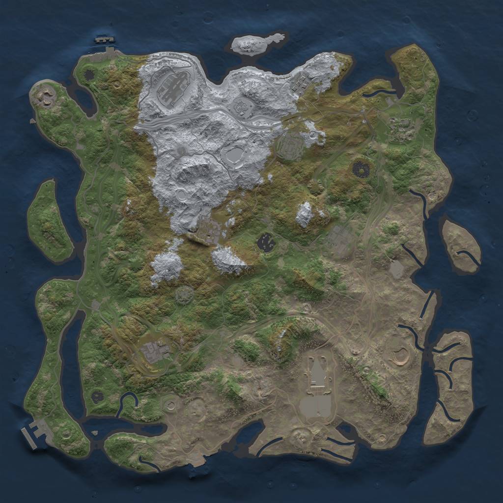 Rust Map: Procedural Map, Size: 4250, Seed: 70745896, 19 Monuments