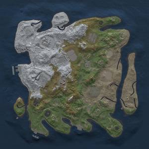 Thumbnail Rust Map: Procedural Map, Size: 3500, Seed: 1569263773, 17 Monuments