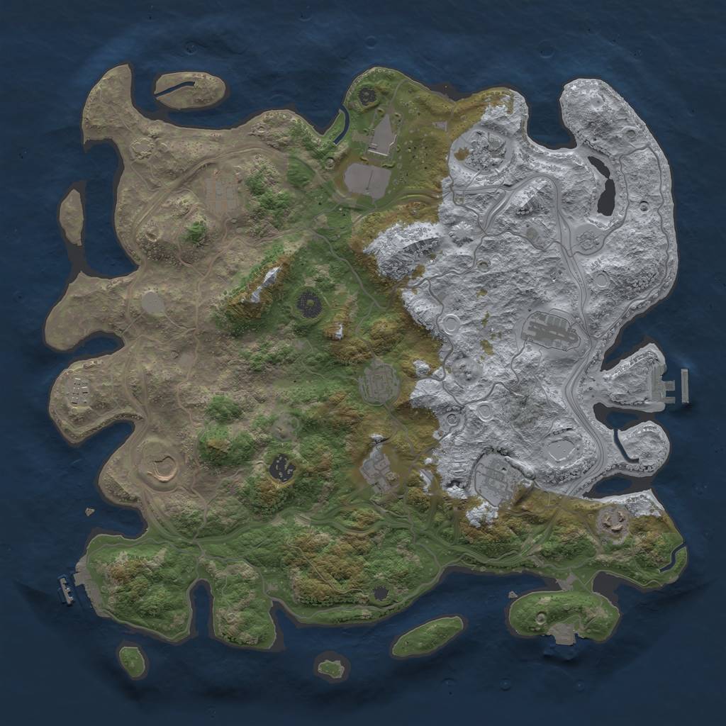 Rust Map: Procedural Map, Size: 4250, Seed: 97904718, 19 Monuments