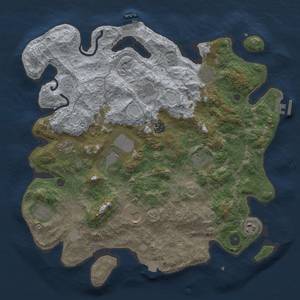 Thumbnail Rust Map: Procedural Map, Size: 4000, Seed: 33661308, 18 Monuments