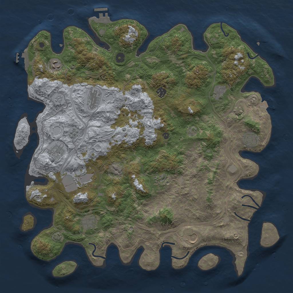 Rust Map: Procedural Map, Size: 4500, Seed: 1651500496, 19 Monuments