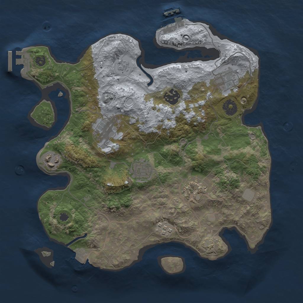 Rust Map: Procedural Map, Size: 3000, Seed: 119599403, 14 Monuments