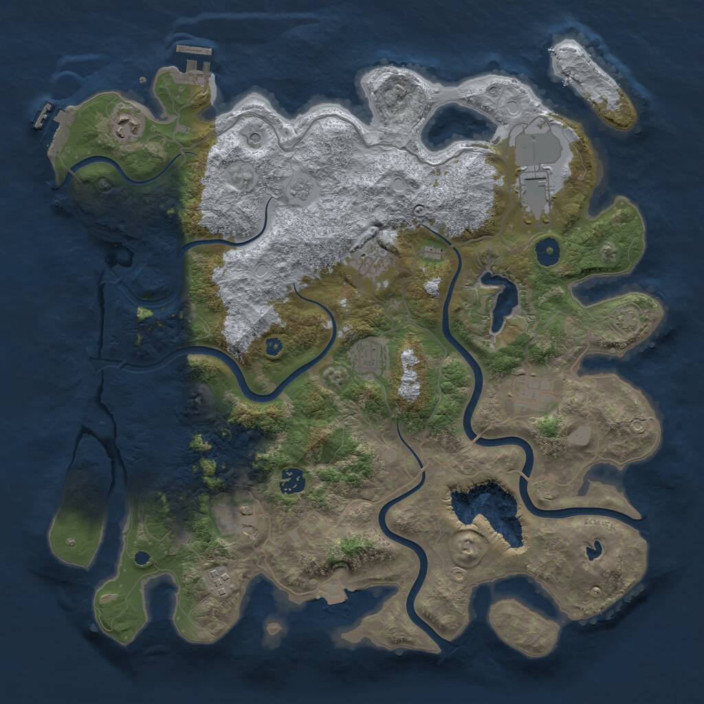 Rust Map: Procedural Map, Size: 4000, Seed: 1880140892, 14 Monuments