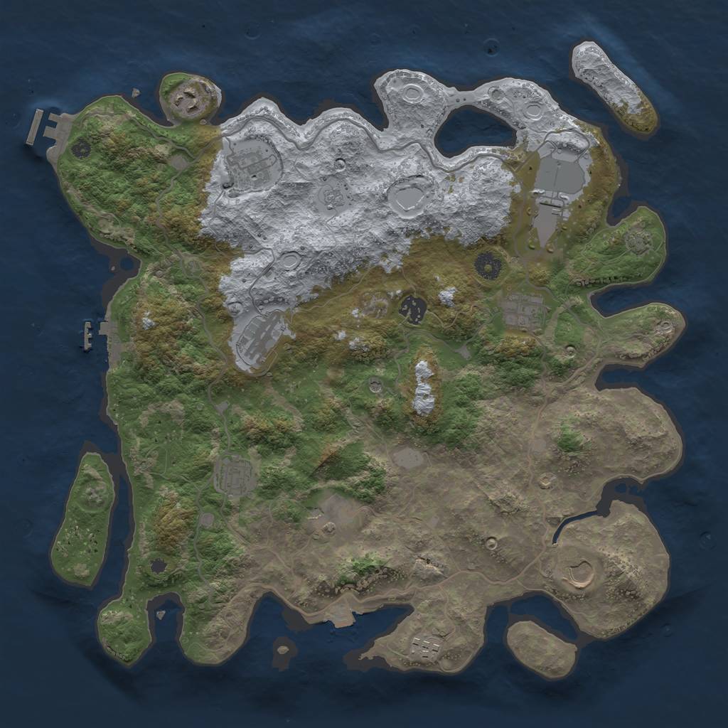 Rust Map: Procedural Map, Size: 4000, Seed: 1880140892, 18 Monuments