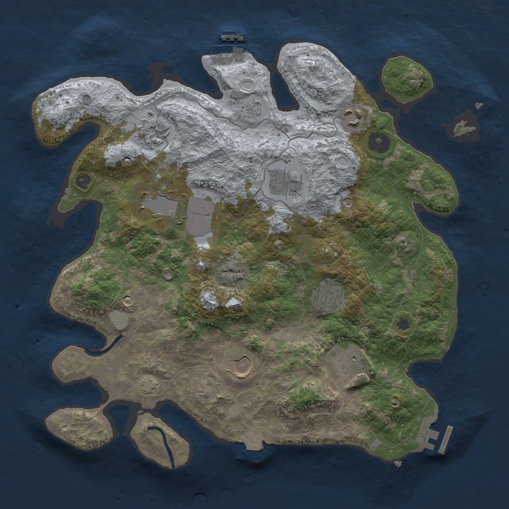 Rust Map: Procedural Map, Size: 3500, Seed: 362539842, 15 Monuments