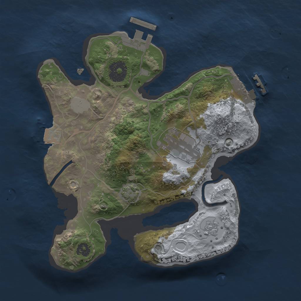 Rust Map: Procedural Map, Size: 2250, Seed: 10, 8 Monuments