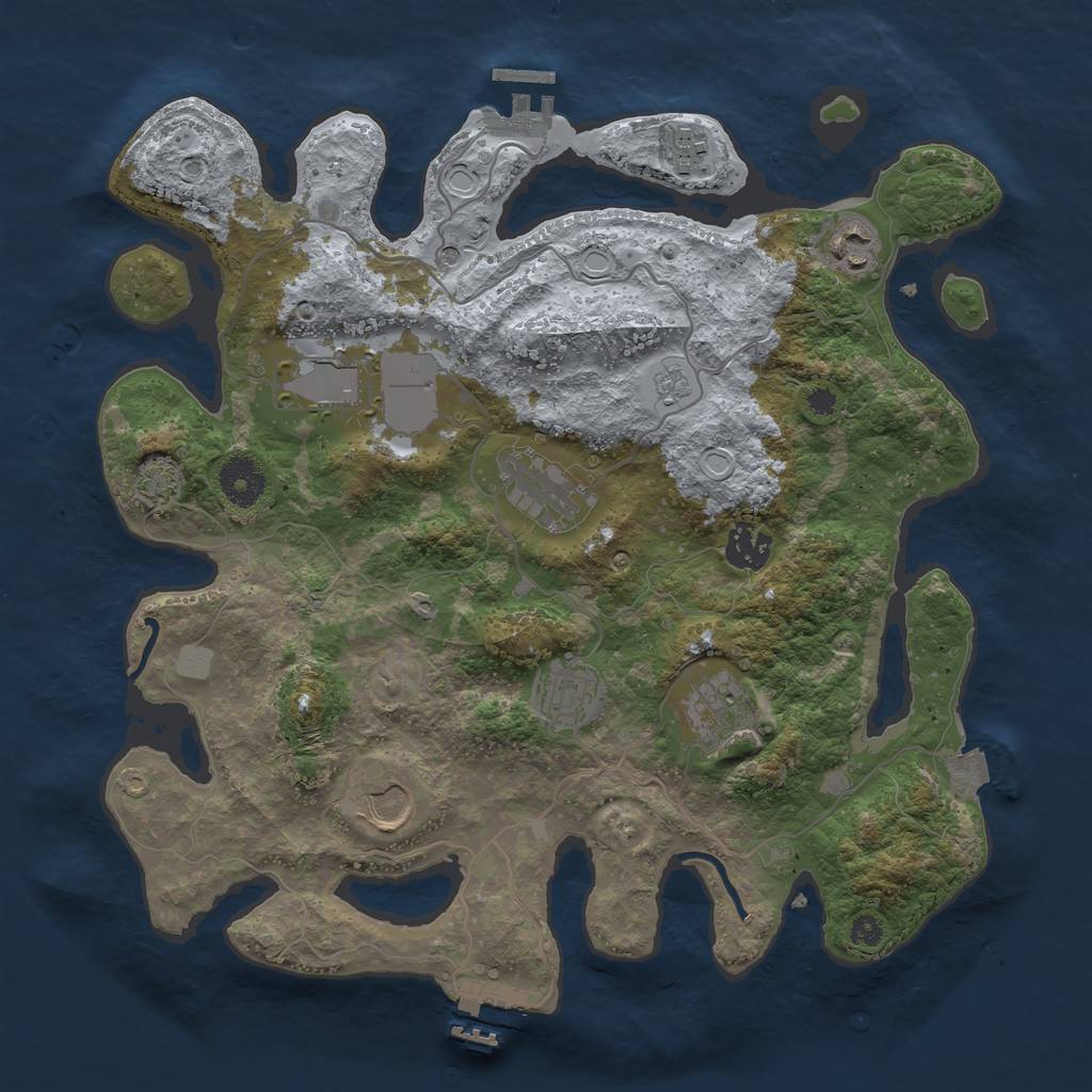 Rust Map: Procedural Map, Size: 3500, Seed: 1698702068, 16 Monuments