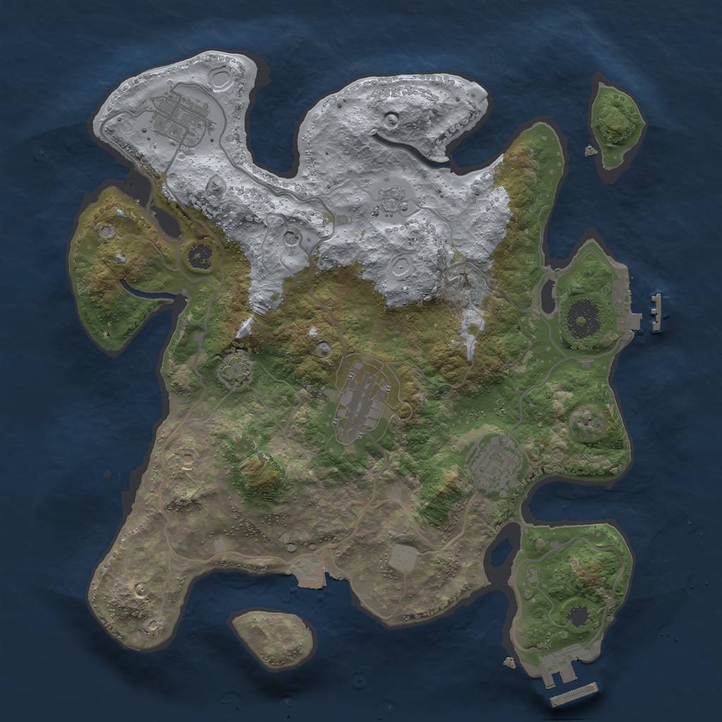 Rust Map: Procedural Map, Size: 3000, Seed: 1740660615, 11 Monuments