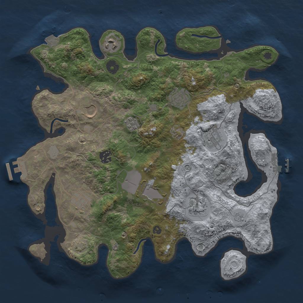 Rust Map: Procedural Map, Size: 3500, Seed: 67385, 17 Monuments