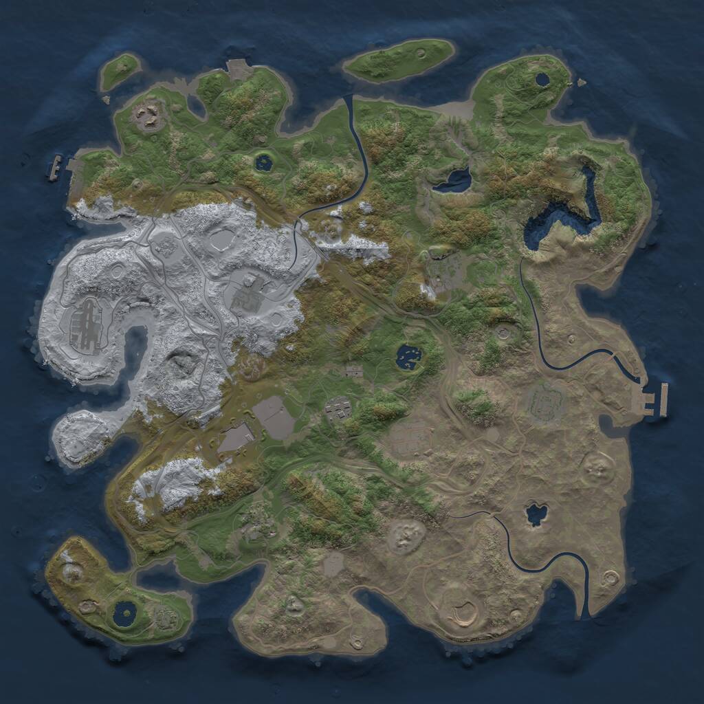 Rust Map: Procedural Map, Size: 4250, Seed: 935243717, 17 Monuments