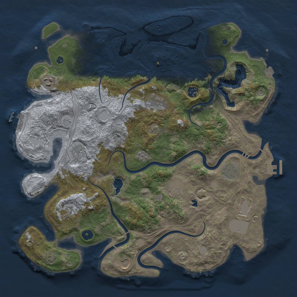 Rust Map: Procedural Map, Size: 4250, Seed: 935243717, 16 Monuments