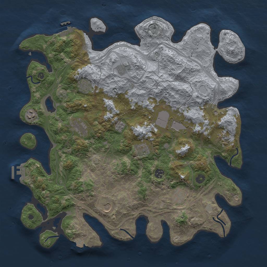 Rust Map: Procedural Map, Size: 4250, Seed: 966701915, 19 Monuments