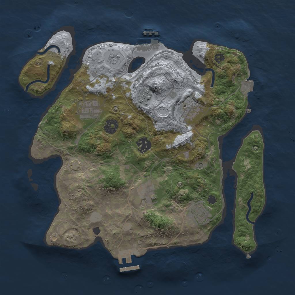 Rust Map: Procedural Map, Size: 3000, Seed: 1322640239, 14 Monuments