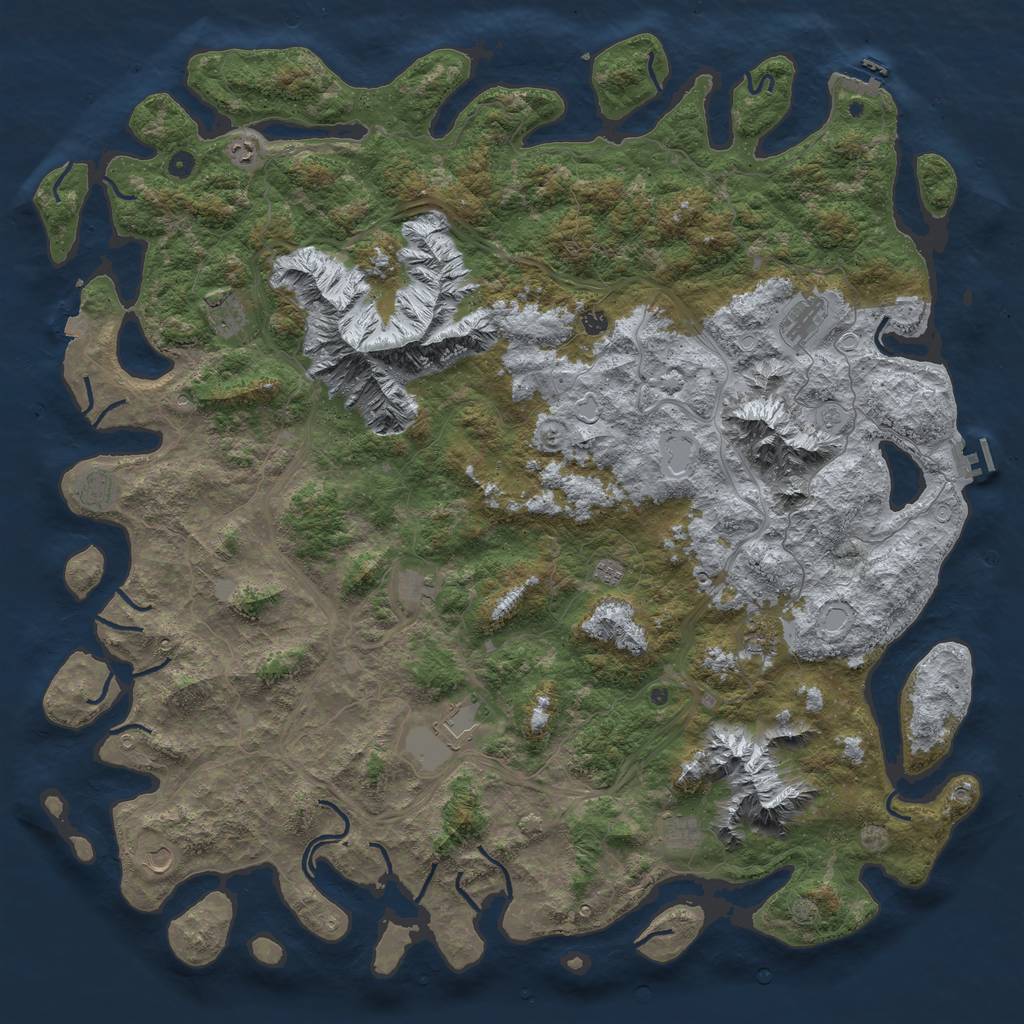 Rust Map: Procedural Map, Size: 6000, Seed: 103555946, 19 Monuments