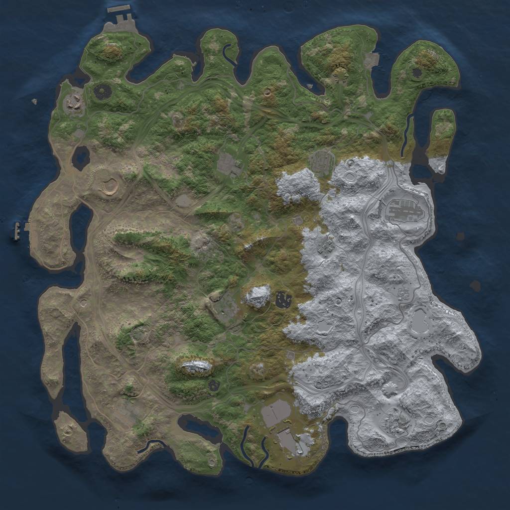 Rust Map: Procedural Map, Size: 4500, Seed: 5679233, 19 Monuments